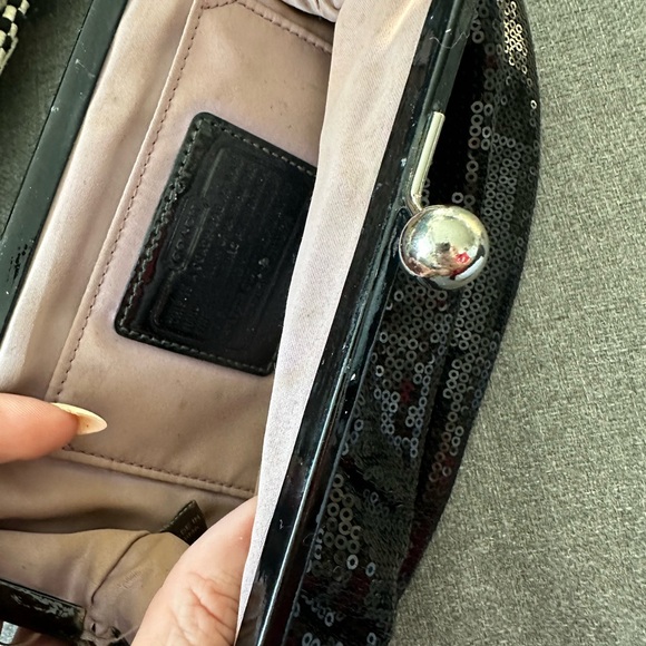 Black Sequin Coach Clutch